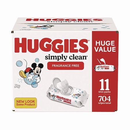 Huggies Simply Clean Fragrance Free Baby Wipes, 64 Wipes, 11PK 53611