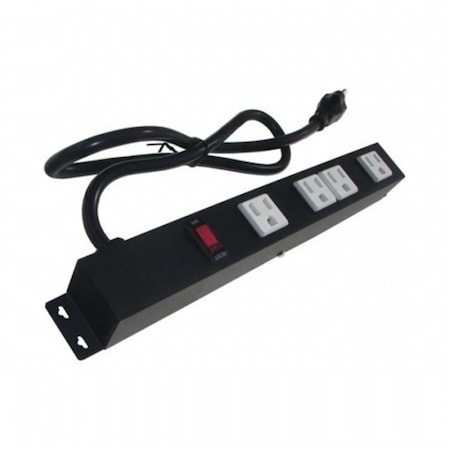 E-Dustry Power Strip, Surge, SJT, 5-15R, 5-15P, 3 ft., White EPS-1043E