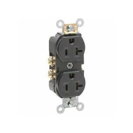 Leviton Commercial Grade Duplex Receptacle, 20 Amp, 125 Volt BR20-E