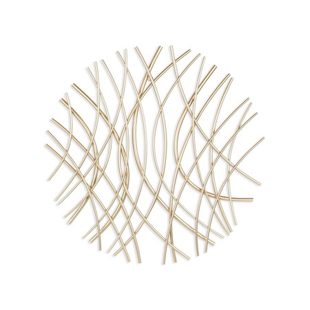 Homeroots 24" X 24" Gold Metal Circle Abstract Hanging Dimensional Sculpture 569440