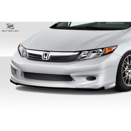 Duraflex 2012-2012 Honda Civic 4DR Type M Front Lip Spoiler, Signature Black - 1 Piece 113418