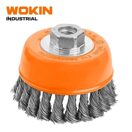 Wokin Cup Twist Wire Brush with Nut 5 in 5/8 in-10 770155