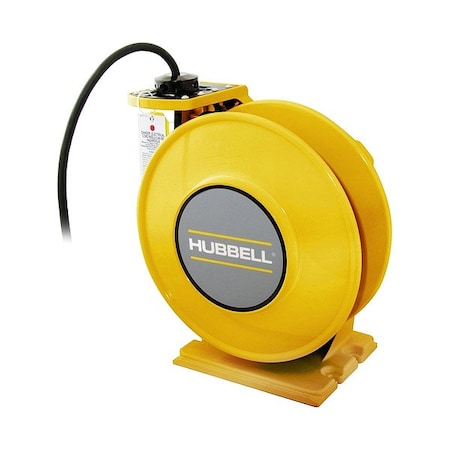 Hubbell Wiring Device-Kellems ExtensionCordReel, Yellow, 45ft, 12AWG HBLI45123Y