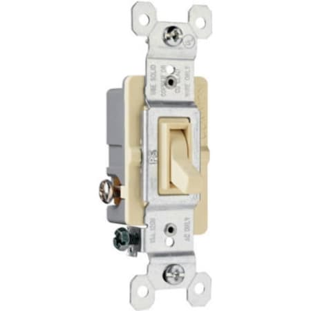 Legrand Toggle Switch, 15 A, 120 VAC, 3 -Position, Side Wire Terminal, Ivory 663IGTU