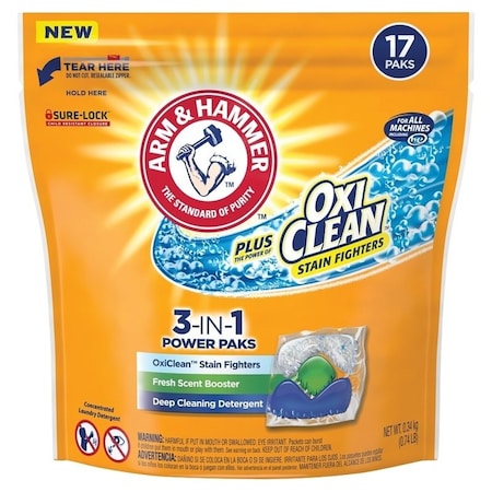 Arm & Hammer 94206 Laundry Detergent, 17 CT Pack, Fresh 250