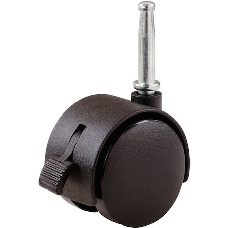 Shepherd Hardware Swivel Caster with Brake, 2 in Dia Wheel, Nylon Wheel, Black, 75 lb 9406