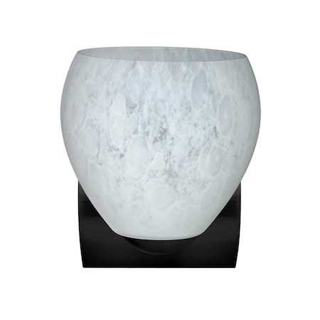 Besa Lighting Besa, Bolla Mini Sconce, Carrera, Satin Nickel Finish, 1x60W E26 base 1WZ-412219-BK