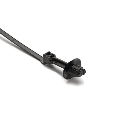 Hellerman Tyton 1Pc Cable Tie w/Oval Fir Tree Mount w/Disc, 9.6"L, PA66HIRHSUV, Black, 500PK 157-00219