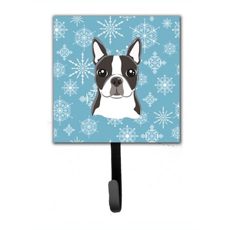 Carolines Treasures Snowflake Boston Terrier Leash and Key Holder BB1637SH4
