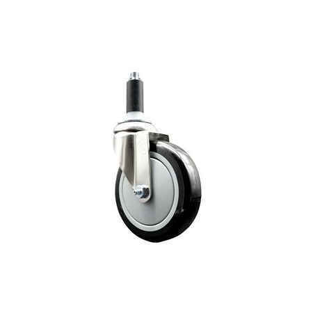 Service Caster 5 Inch 316SS Black Polyurethane Wheel Swivel 1-1/8 Inch Expanding Stem Caster SCC-SS316EX20S514-PPUB-BLK-118