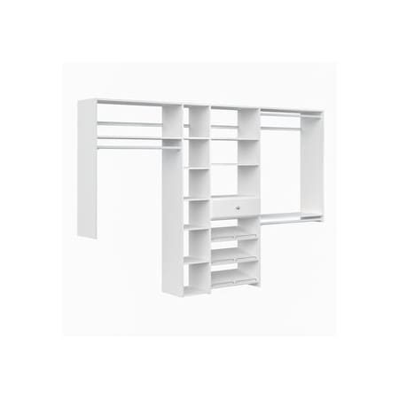 Easy Track Shoe Storage Closet Organizer Kit, White PH44-WH