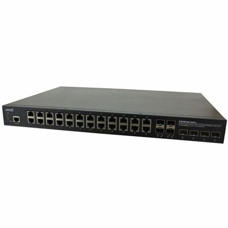 Transition Networks Managed Hardened PoE+ Switch, 24 10/100/1000Base-T PoE+, 4 100/1000 SFP, 4 1G/10G SFP+ SISPM1040-3248-L-NA