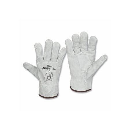 Tillman Drivers Gloves, X-Large, Cotton Stitching/Split Cowhide, Unlined, Pearl, 6PK 724-1400XL