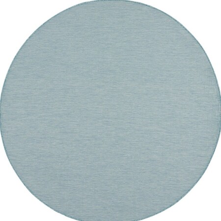 Homeroots 6' Aqua Round Power Loom Area Rug 522440