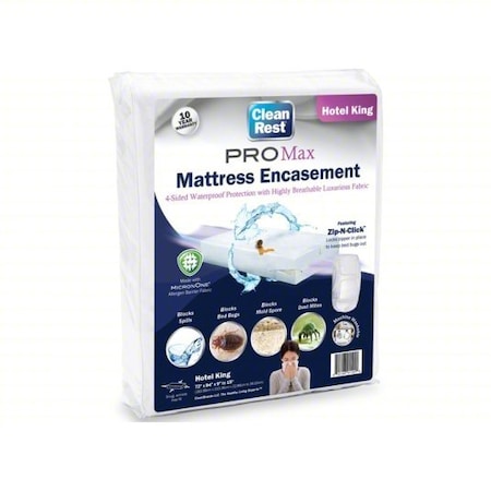 Cleanrest Mattress/Box Spring Protector, 72"W, White 845168011099