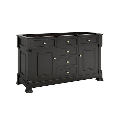 James Martin Vanities Vanity, without top, Black Onyx, 59.88 in W x 23.38 in D, 547-V60D-M-BKO