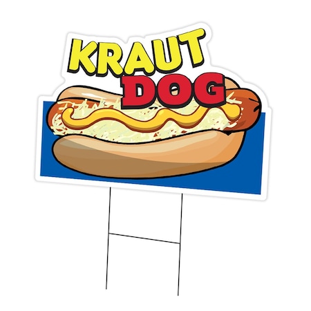 Signmission Kraut Dog Die Cut Yard Sign & Stake outdoor plastic coroplast window, C-DC-1824-DS-Kraut Dog19 C-DC-1824-DS-Kraut Dog19