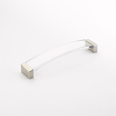 Schaub 6-5/16in Center to Center Positano Arch Clear Cabinet Pull Satin Nickel Finish 321-15-CL