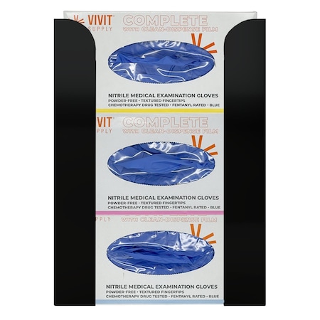 Origin Dispensing Solutions Glove Dispenser-Triple-Stackable-Steel-Black GL34X04BK