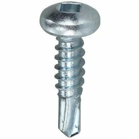 Dottie Self-Drilling Screw, #10-16 x 1-1/4 in, Zinc Plated Steel Pan Head Square Drive, 100 PK TEKDD10114