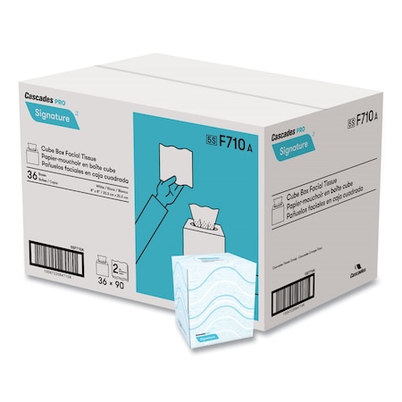 Cascades Pro Signature 2 Ply Facial Tissues, 90 Sheets, 36 PK F710