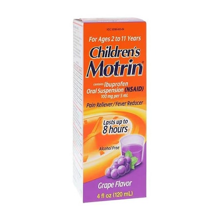 Motrin Children NSAID Suspension, 100mg/5mL, Grape, 4oz 00450603401
