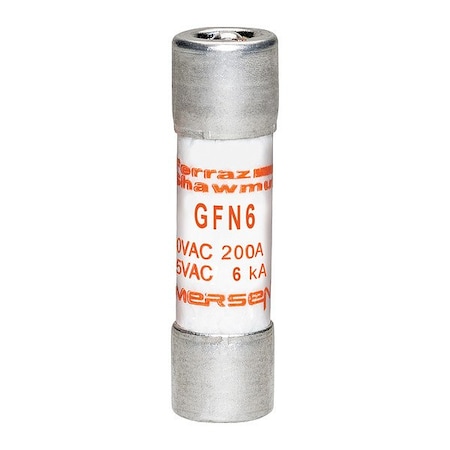 Mersen Fuse, 1 1/2 in L, 250 V AC, 6 A GFN6