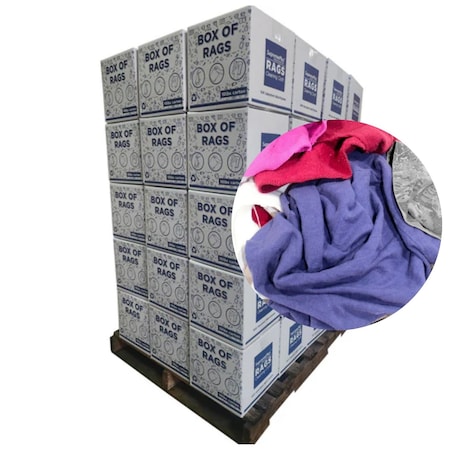 Supremeplus Recycled Color Linen Mixed Material Cleaning Rags, 720 lbs. Pallet, 72 x 10 lbs. Boxes, 72PK SP-9077
