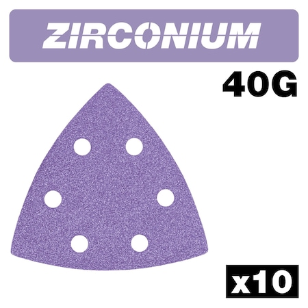 Trend Zirconium 4 Inch Delta Sanding Sheets, 40 Grit, Pack of 10, AB/OSC/40Z, 10PK U*AB/OSC/40Z