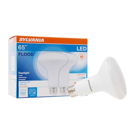 Ledvance/ Sylvania LED BR30, 8W, Dimmable, 80CRI, 650 Lumen, 5000K, 11000 life LED8BR30DIM85010YVRP2 12/CS 2/SKU
