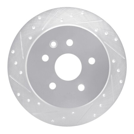 Dynamic Friction Co DFC Brake Rotor - Drilled and Slotted - Silver 631-75007L
