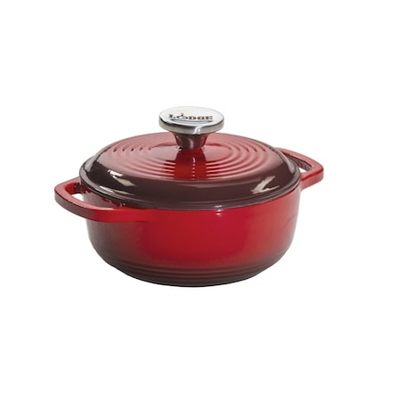 Lodge 1.5 Quart Red Enameled Cast Iron Dutch Oven EC1D43