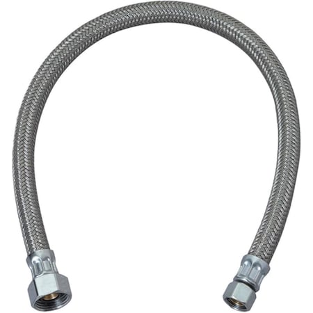 Brasscraft Plumbshop 3/8 in. Compression pc X 1/2 in. D FIP 12 in. Braided Stainless Steel Faucet Su PLS1-12A F