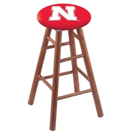 Holland Bar Stool Co Oak Bar Stool, Medium Finish, Nebraska Seat RC30OSMed