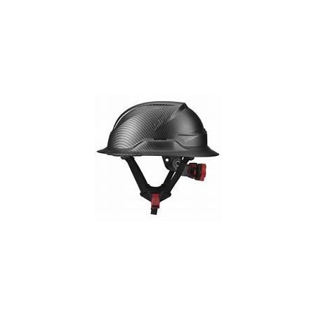 Radix Non-Vented Full Brim Safety Helmet, Matte Black Carbon Fiber HRXF-25CKE2