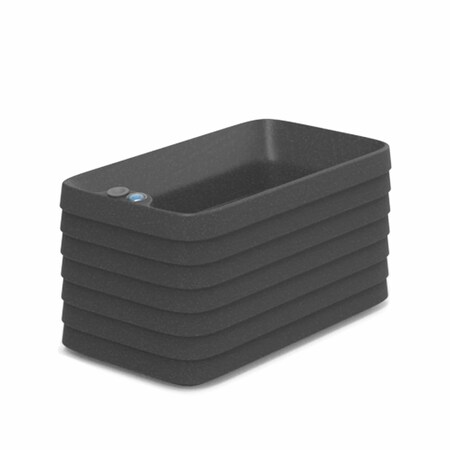 Crescent Garden TruDrop Slat Self Watering Windowbox, Shadow, Small 23"x13"x12"H A825895