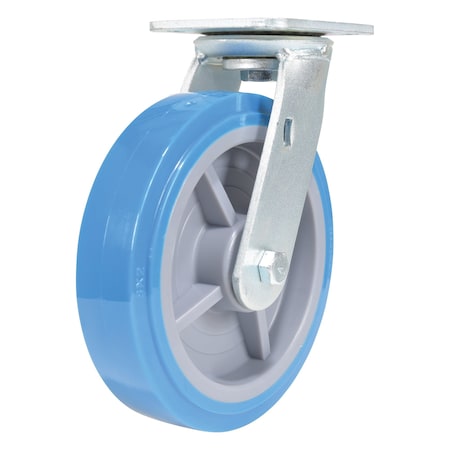 Vestil Polyurethane Swivel Caster 8 In. Diameter x 2 In. Width 925 Lb. Capacity Light Blue/Gray CST-KB-8X2PUP-S