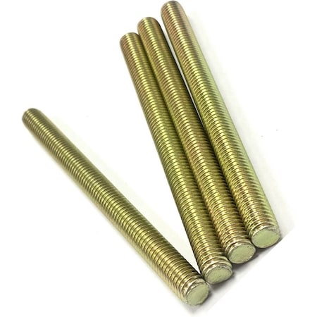 Zmg Fasteners Plus NO. 10 - 32 X 6" FULLY THREADED STRAIGHT ROD ALLOY STEEL 33-39 HRC ZINC TRIVALENT YELLOW 2046074