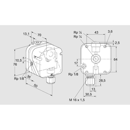 Honeywell Kromschroder SW, PRESS, GAS, DG 50UG 4K2 KS84447021