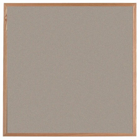 Aarco VIC Cork Bulletin Board w/ a Red Oak Frame w/ a Clear Lacquer Finish, Brown Rice 48''Hx48''W OW4848187