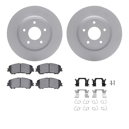 Dynamic Friction Co DFC GEOSPEC Coated Rotors with 5000 Brake Pads - Ceramic and Hardware 4512-67154