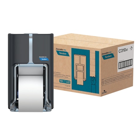 Cascades Pro Tandem Toilet Paper Dispenser Dark Gray C310