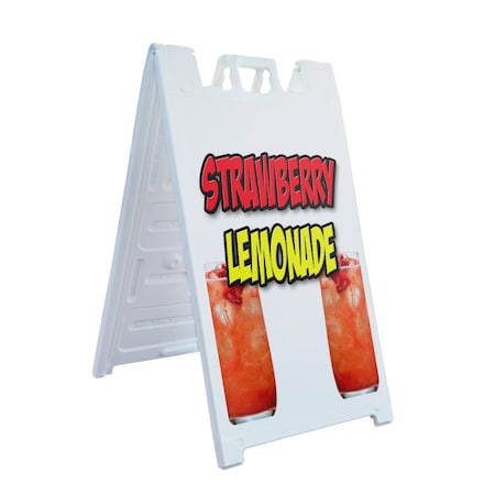 Signmission Strawberry Lemonade, A-Frame & 2 Sign Inserts, Heavy-Duty Plastic Frame SBHD-C-2436-Strawberry Lemonade