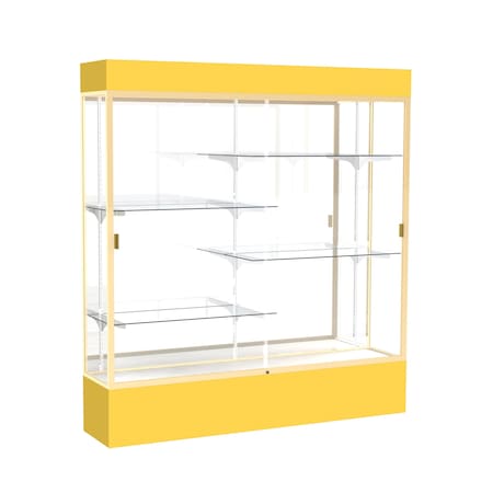 Ghent Lighted Floor Display Case 72x80x16, Mirror, Champange 3176MB-GD-GR