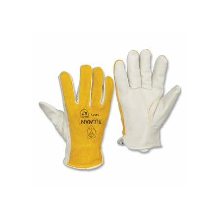 Tillman Drivers Gloves, Large, Cotton Stitching/Top Grain Cowhide Palm/Split Cowhide BOH, 72PK 724-1457L