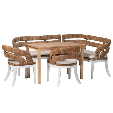 Bali & Pari Ubud Seagrass Dining Nook Set, Set of 5 260-14184-14185-13423-13875-13875-ZORO