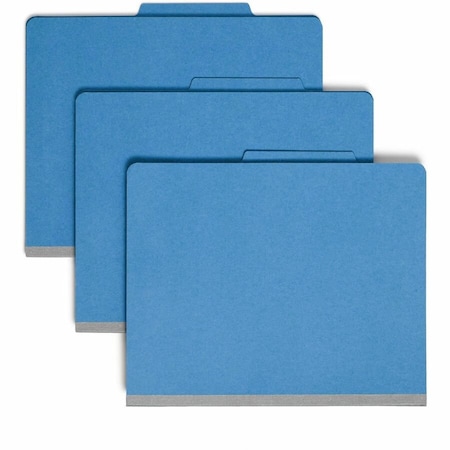 Smead COLORED TOP TAB CLASSIFICATION FOLDERS, 1 DIVIDER, LETTER SIZE, BLUE, 10PK 13701