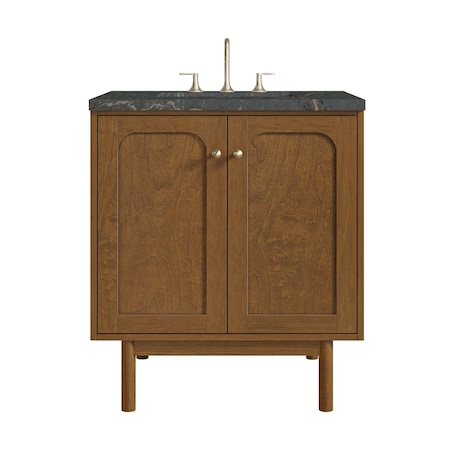 James Martin Vanities Laurent 30" Single Vanity, Honey Oak w/ 3 CM Parisien Bleu Silestone Top 545-V30-HNO-3PBL