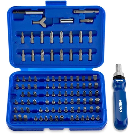 Neiko Security Bit Set and Ratcheting Screwdriver, 101 Piece Set, Chrome Vanadium Steel 10082A