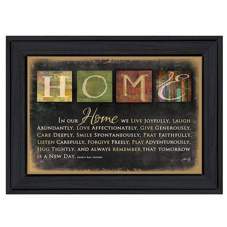 Homeroots In Our Home 1 Black Framed Print Wall Art 415465